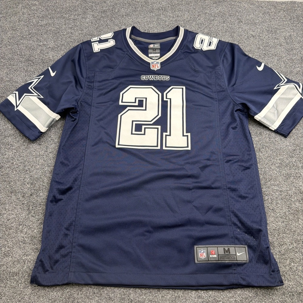 Nike‎ On Field Dallas Cowboys Ezekiel Elliott #21 Blue NFL Jersey Mens Size M